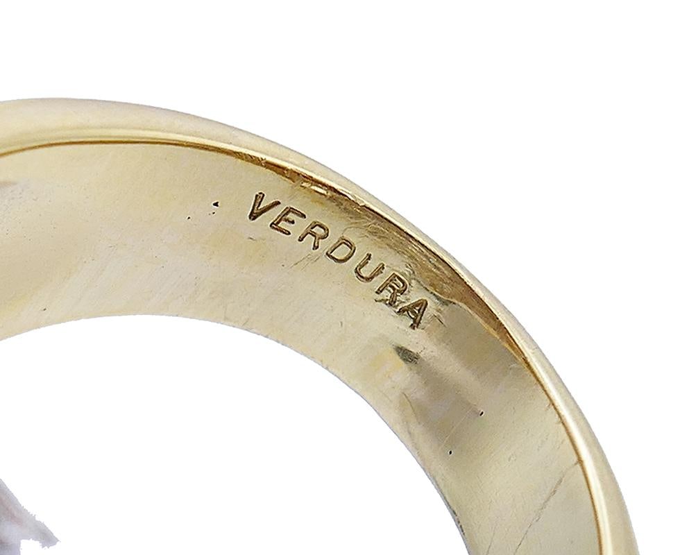 Verdura Vintage Ring 18k Gold Diamond 5.01-Carat J SI2 GIA - 6