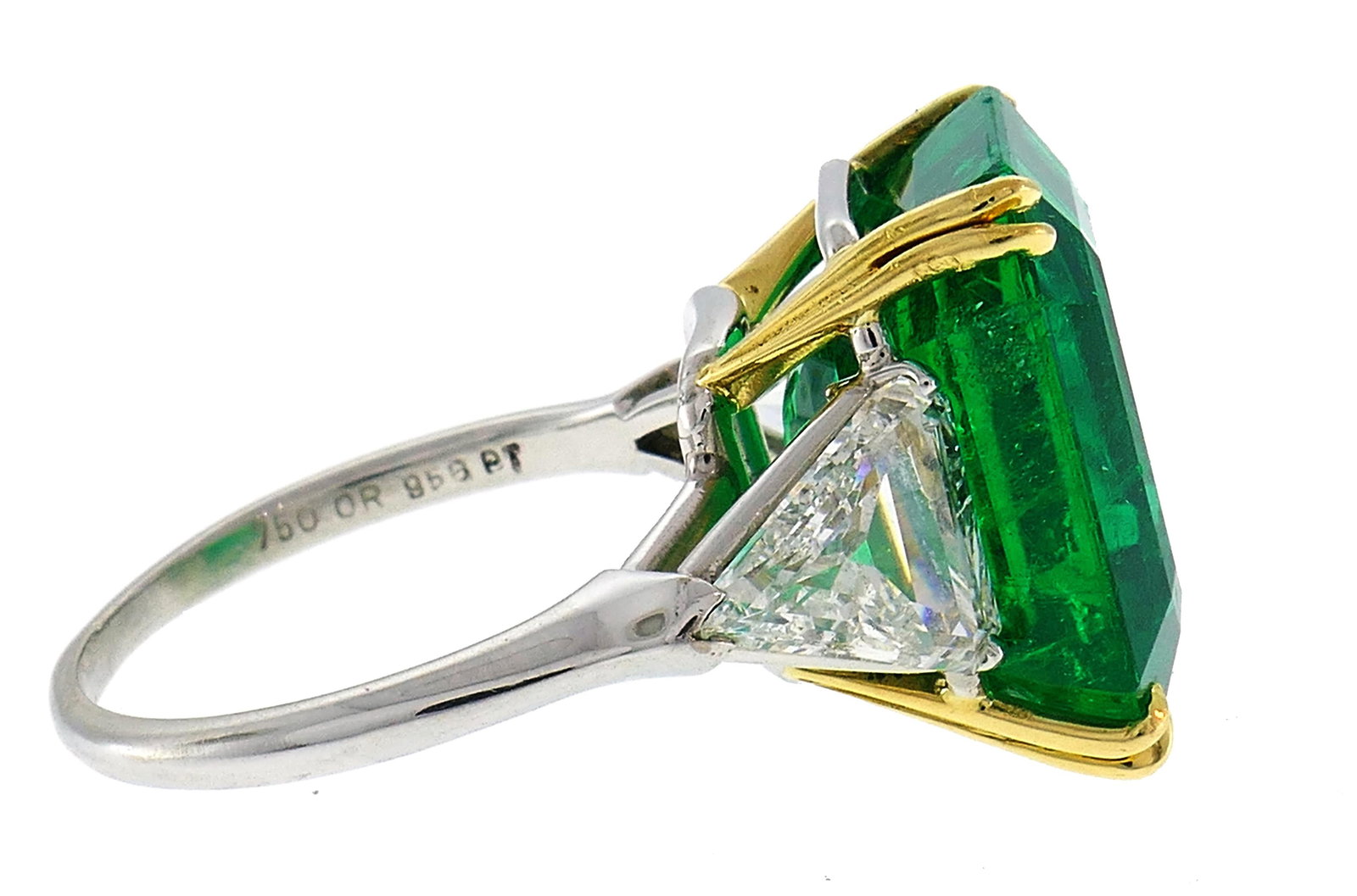 Vintage Harry Winston Emerald Diamond Platinum Ring 14.04 Carat Colombian AGL - 13