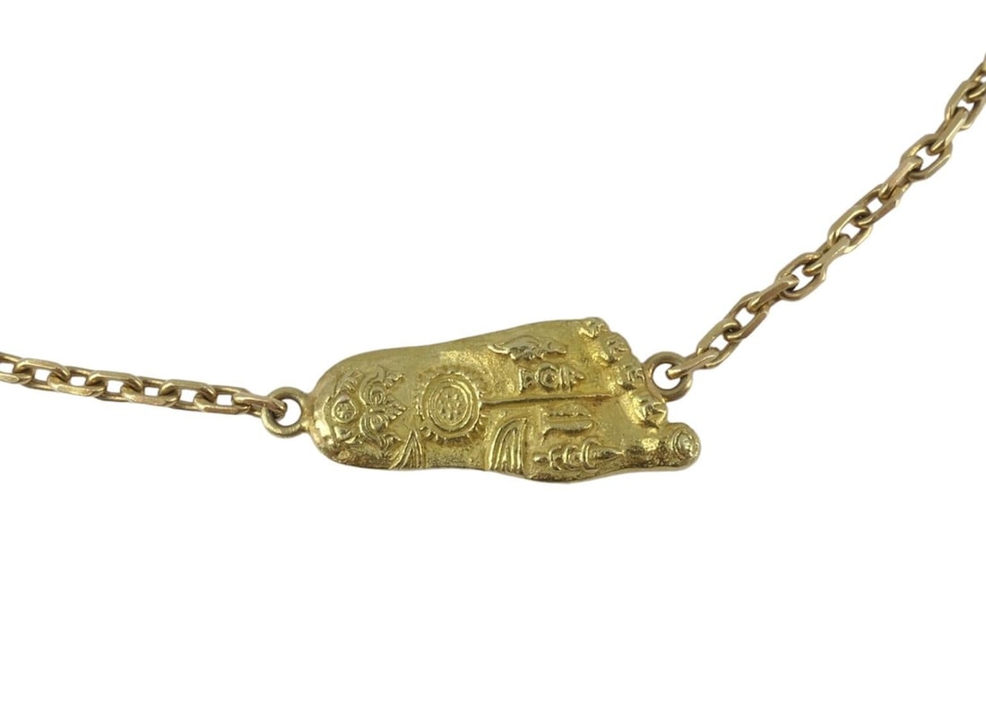 Vintage Mouawad 18k Gold Lapis Lazuli Chain Necklace - 9