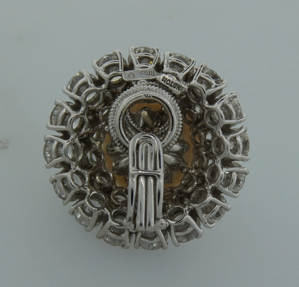 Harry Winston Pearl Diamond & Platinum Earrings - 13