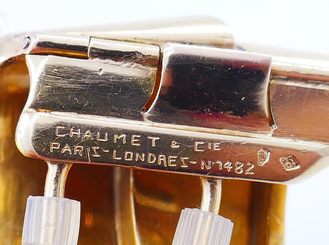 Chaumet Retro Brooch 18k Gold Diamond Pin Estate Jewelry - 11