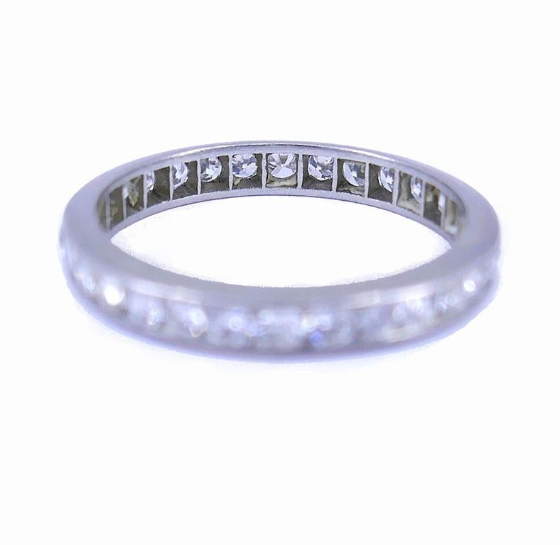 Art Deco Ring Eternity Band Platinum Diamond Estate Jewelry - 5