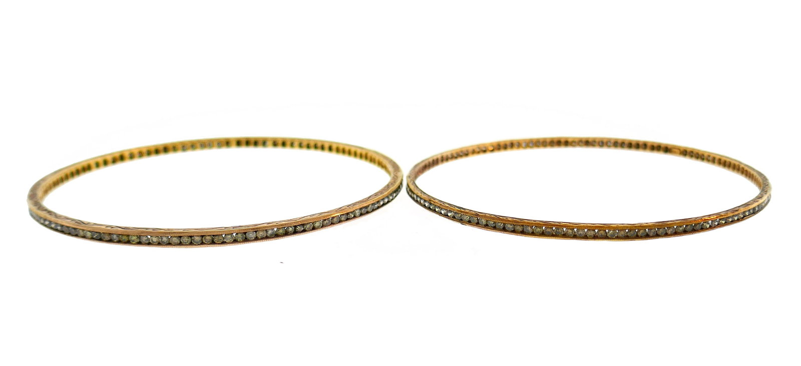 Cynthia Bach Diamond Rose Gold Bangle Bracelet, Pair - 5