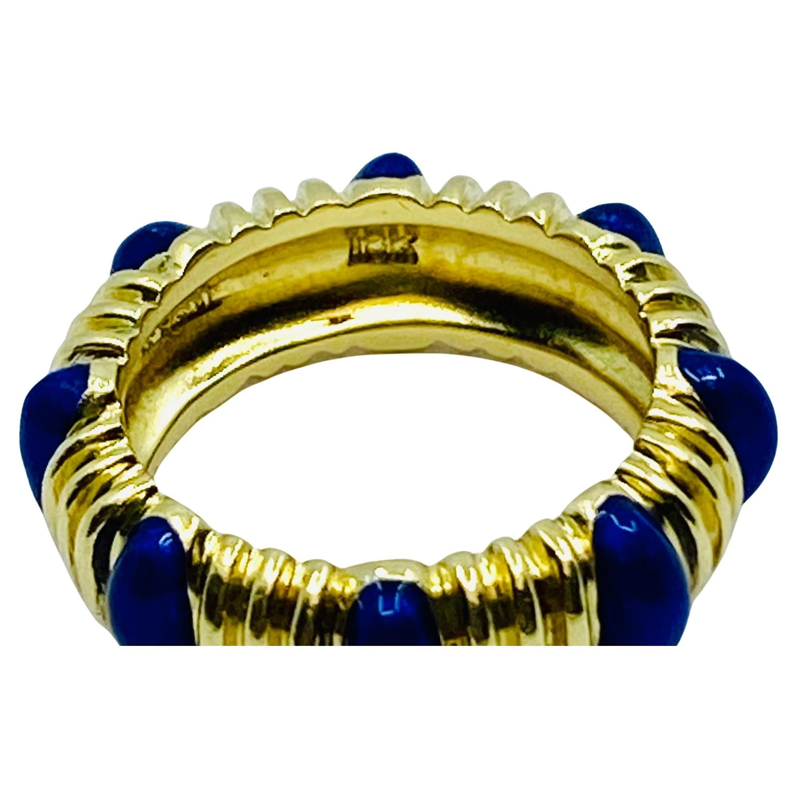 Tiffany & Co. Blue Enamel Gold Band Ring - 6
