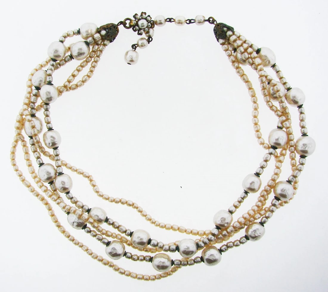 LUXURIOUS Miriam Haskell Pearl Necklace! - 2