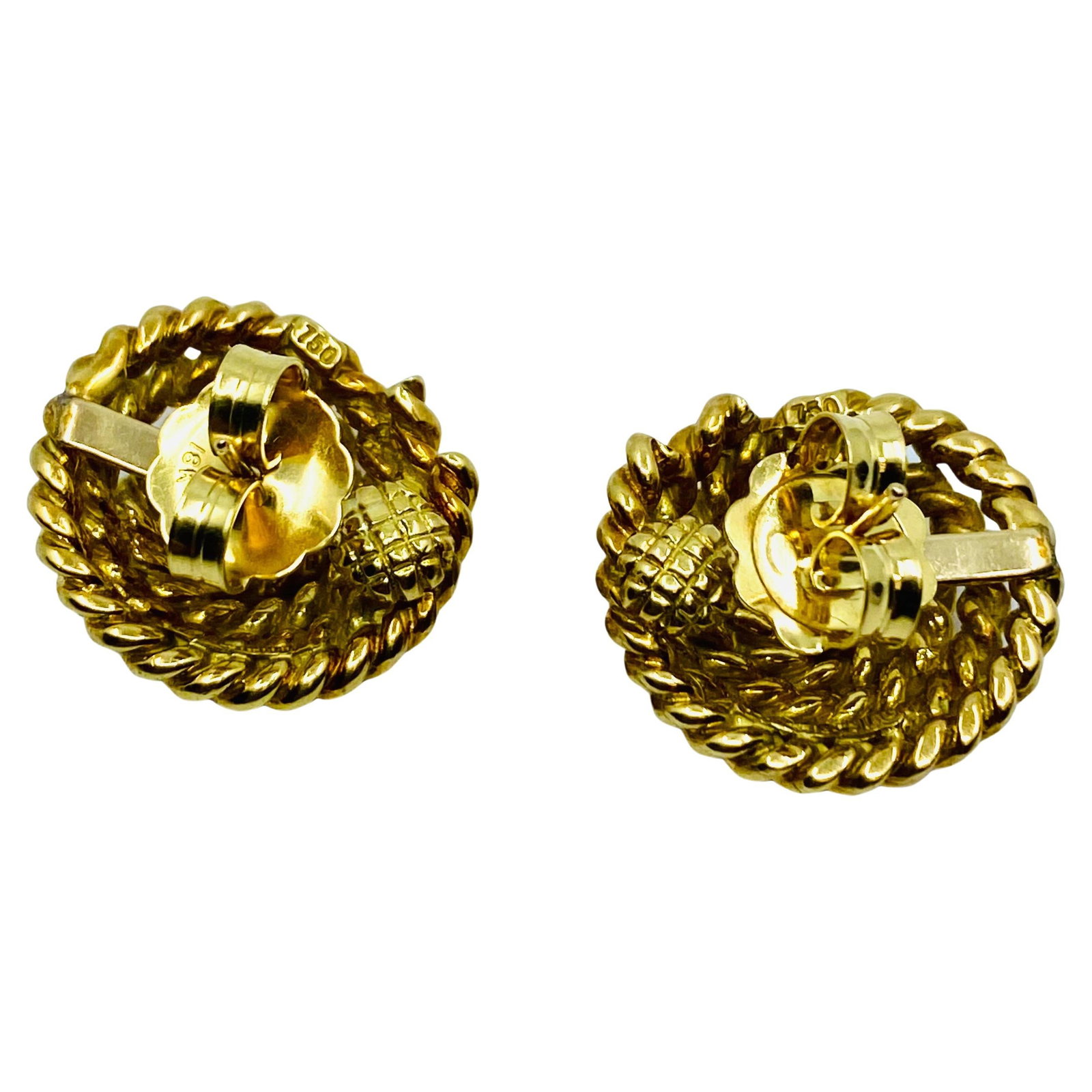 Tiffany & Co. 18k Gold Rope Earrings Stud - 11