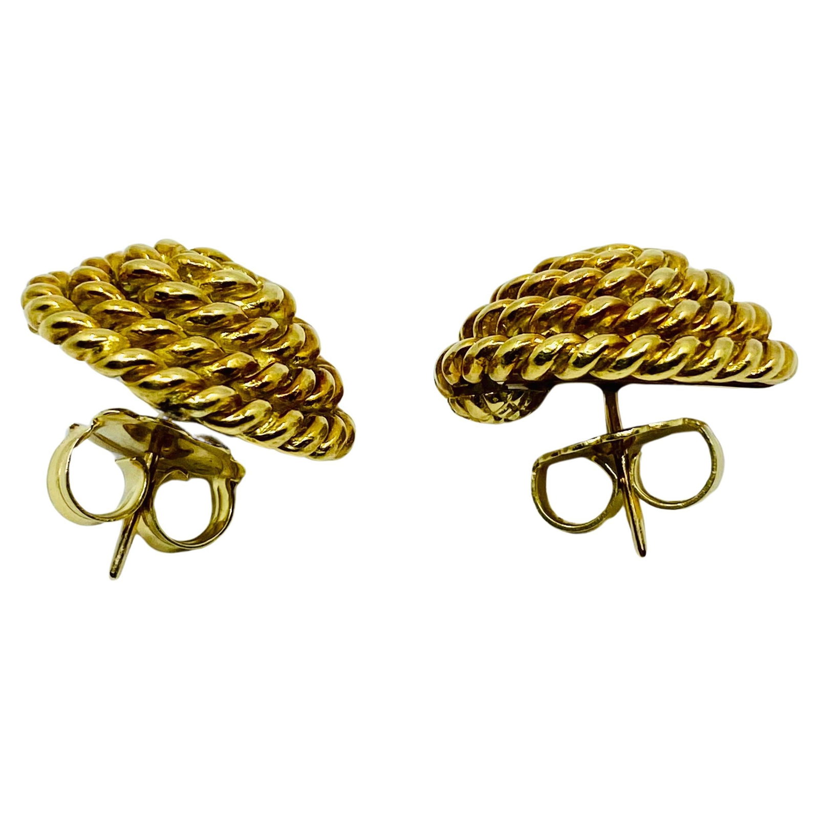 Tiffany & Co. 18k Gold Rope Earrings Stud - 12