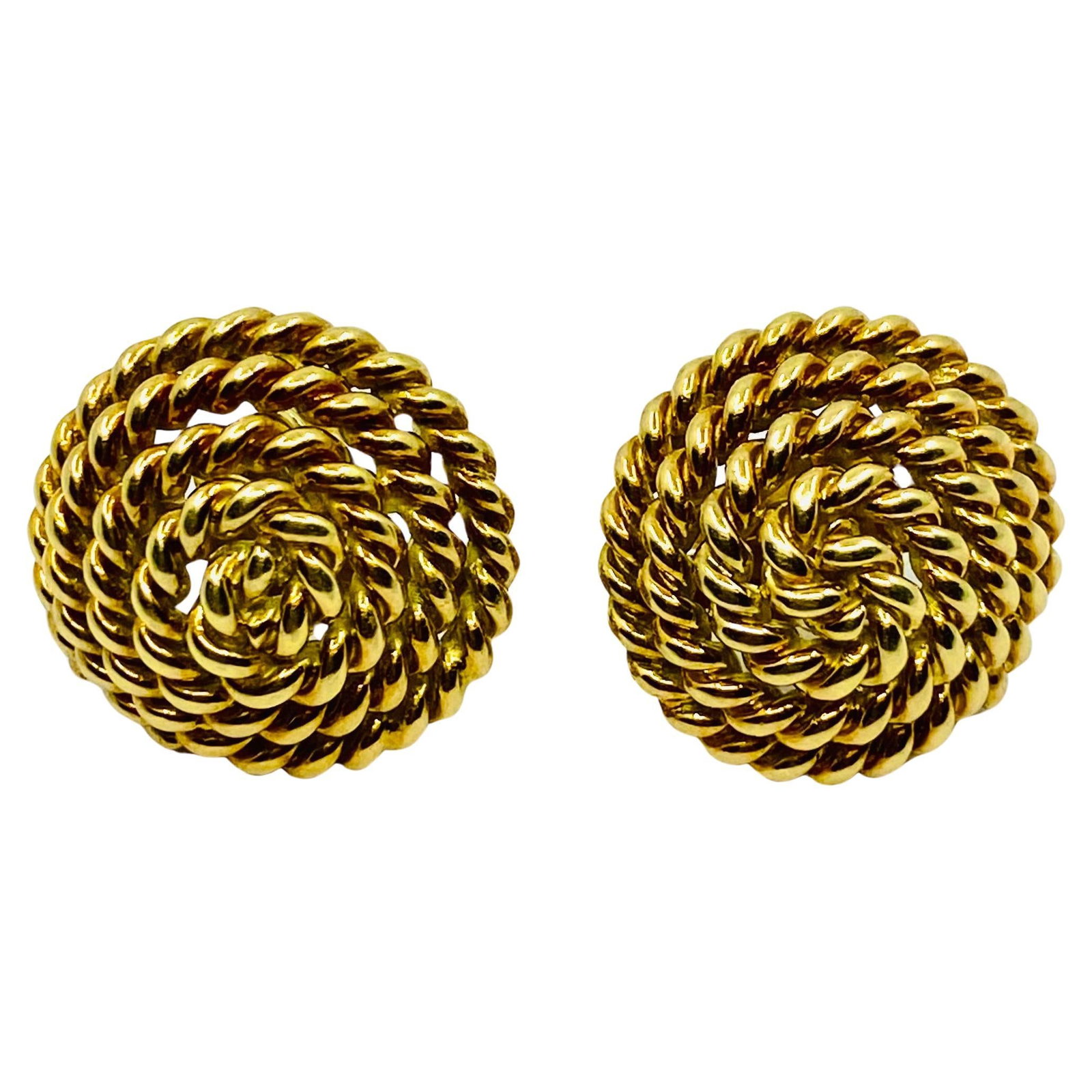 Tiffany & Co. 18k Gold Rope Earrings Stud - 17