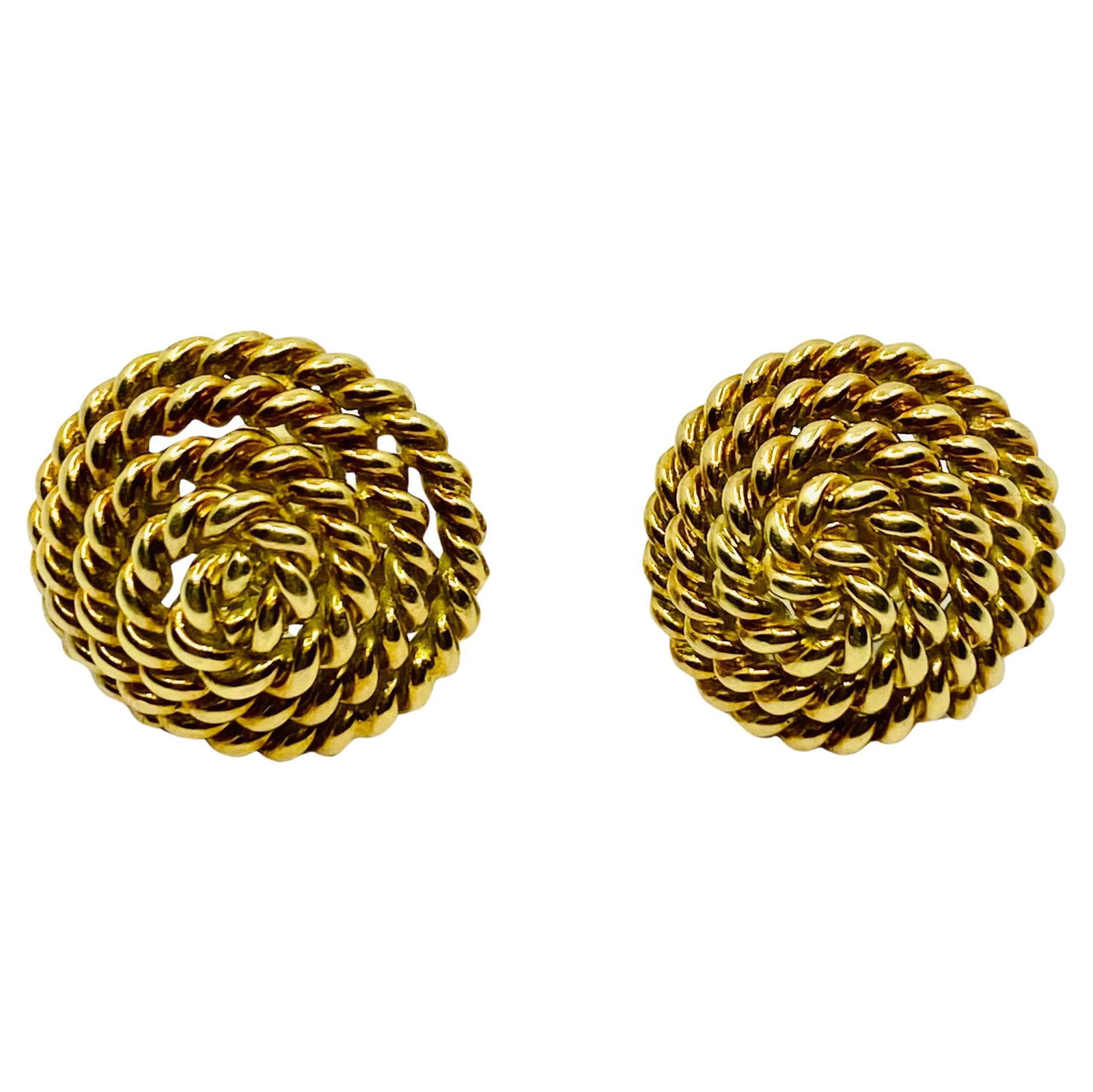 Tiffany & Co. 18k Gold Rope Earrings Stud - 3