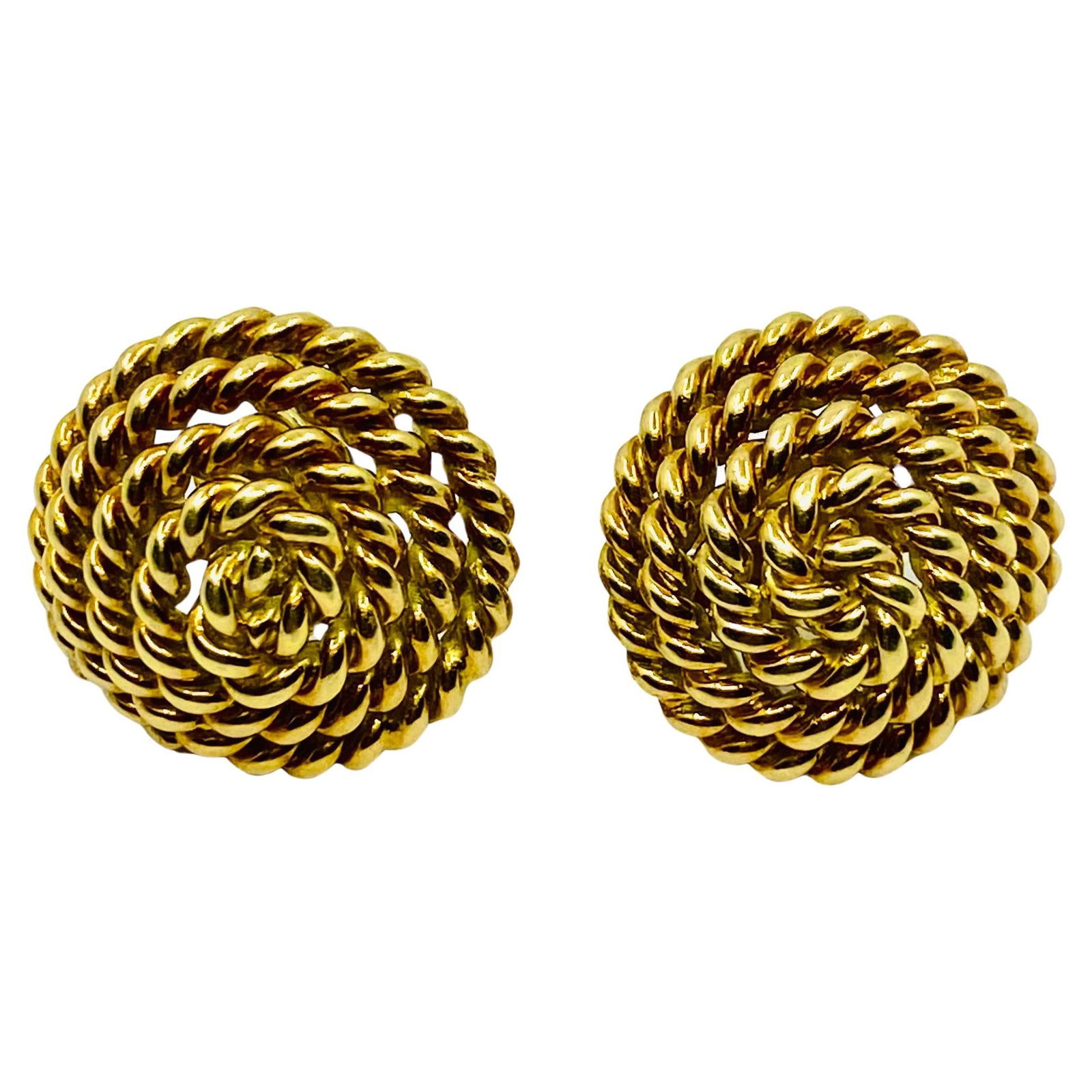 Tiffany & Co. 18k Gold Rope Earrings Stud - 7