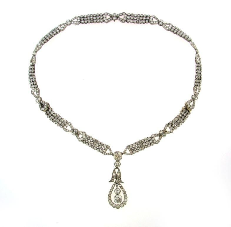 Art Deco Diamond Necklace Bracelets Platinum Choker Interchangeable - 6