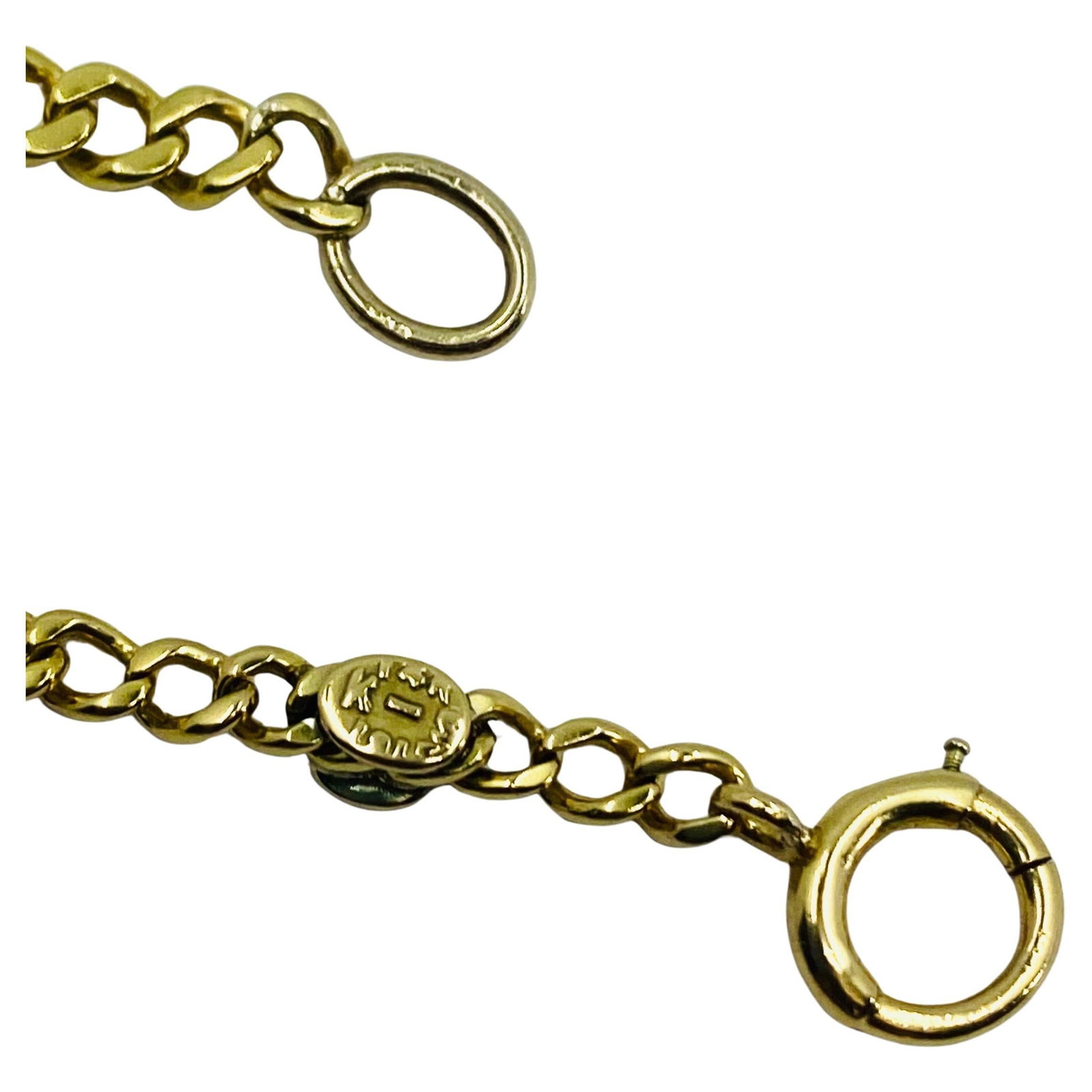 14k Gold Anchor Pendant Rope Design Chain Necklace - 15