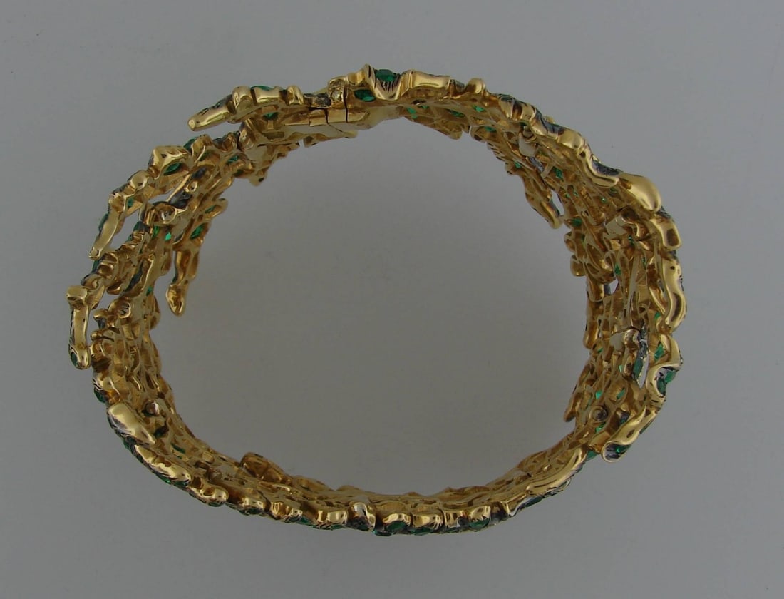 Michele della Valle Emerald Fancy Yellow Diamond Gold Bracelet - 14