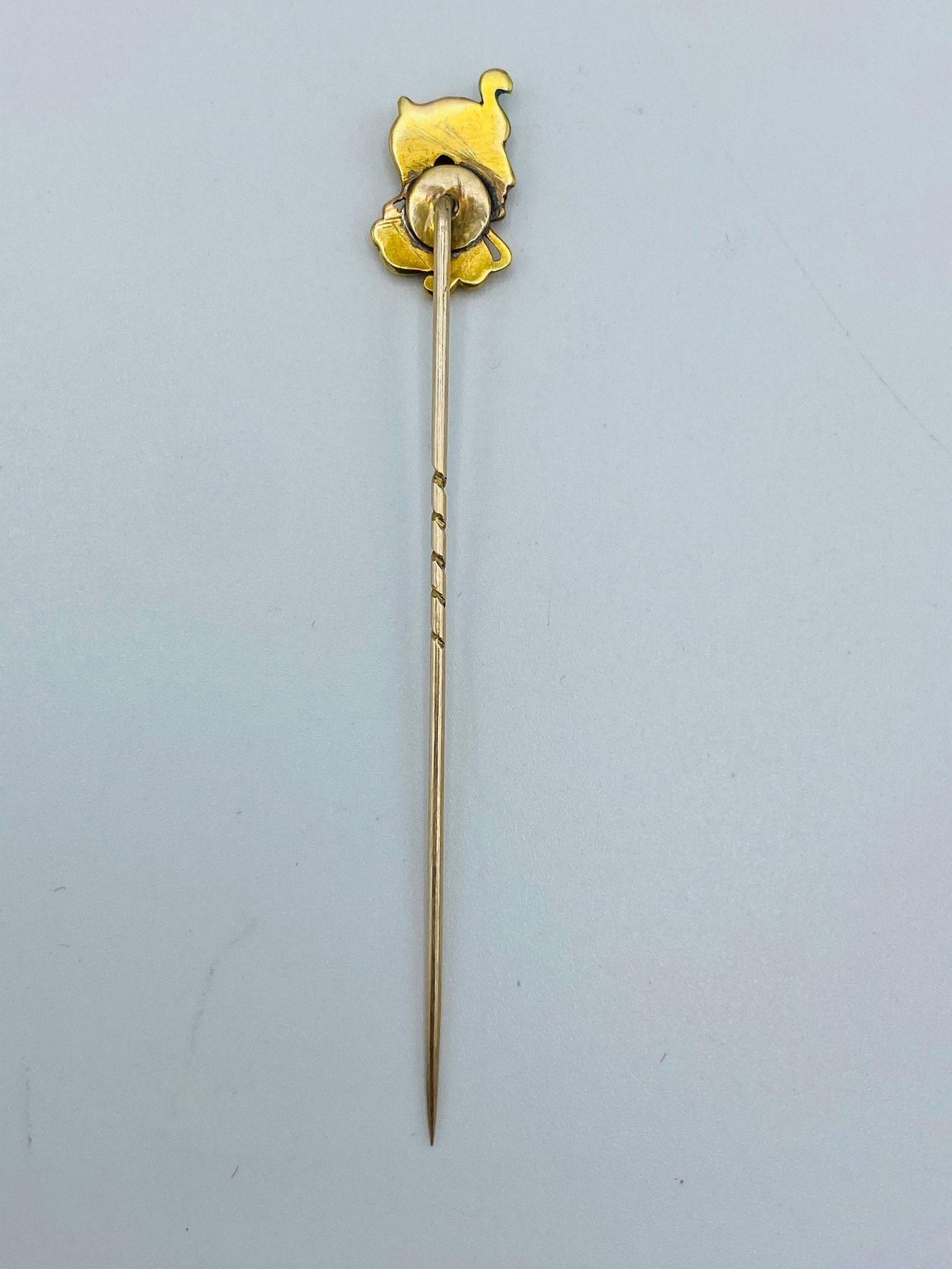 Art Nouveau Yellow Gold, Enamel and Diamond Stick Pin - 13