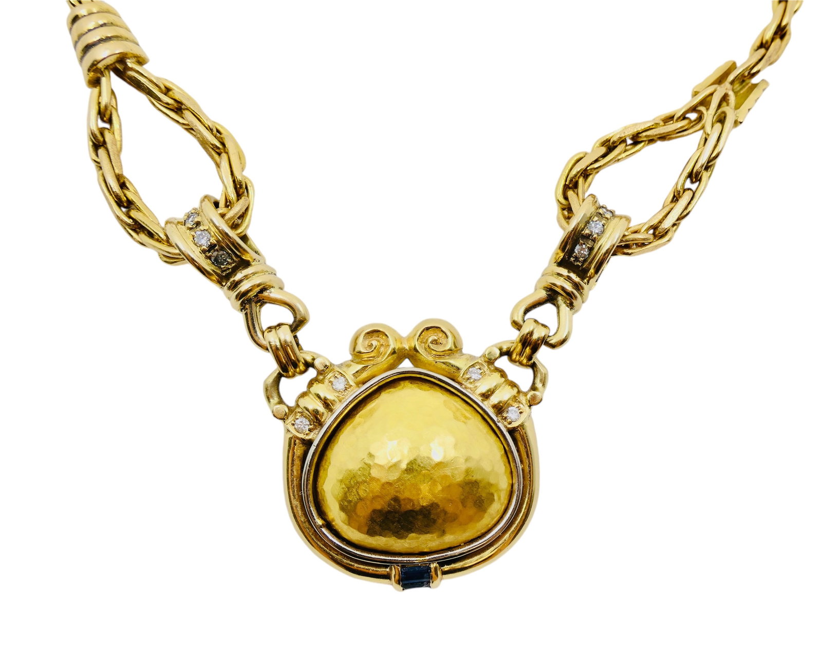 Chaumet Gold Pendant Necklace Diamond Vintage Jewelry - 10