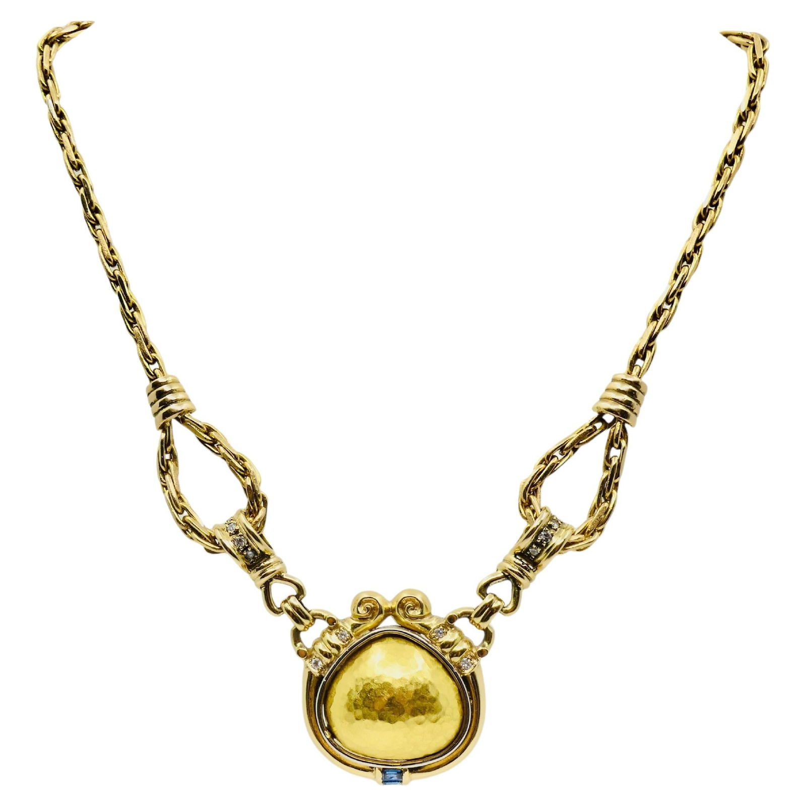 Chaumet Gold Pendant Necklace Diamond Vintage Jewelry - 7
