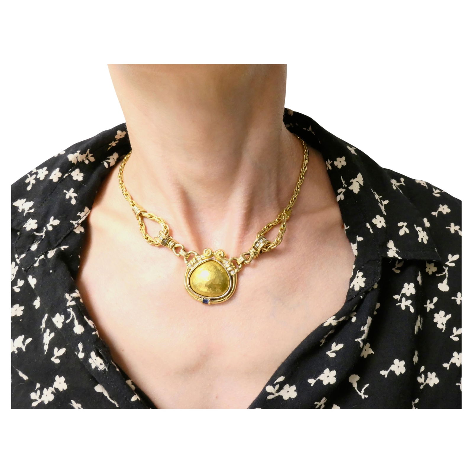 Chaumet Gold Pendant Necklace Diamond Vintage Jewelry - 9