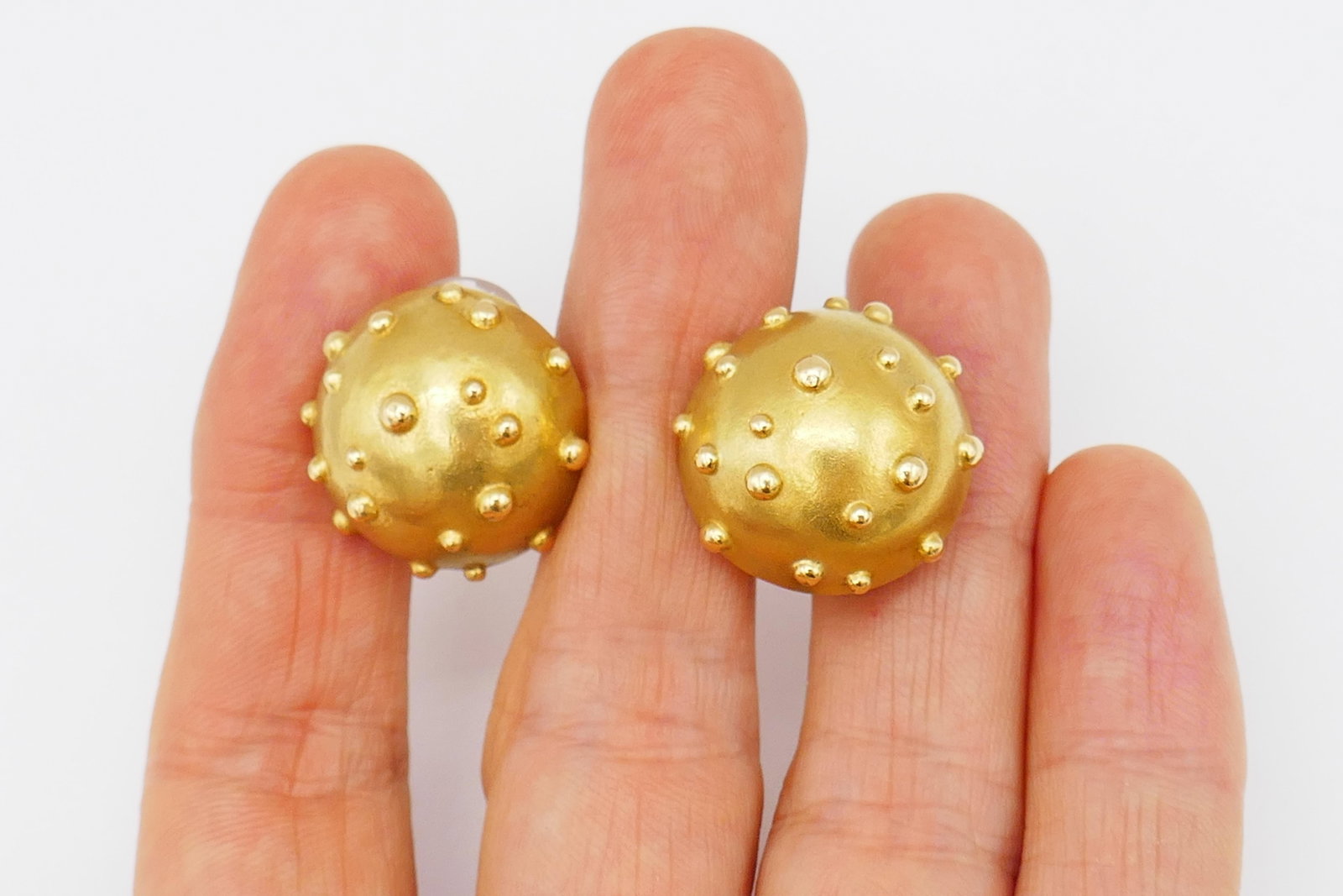 Tiffany & Co. Gold Earrings Dot Mushroom Design - 5