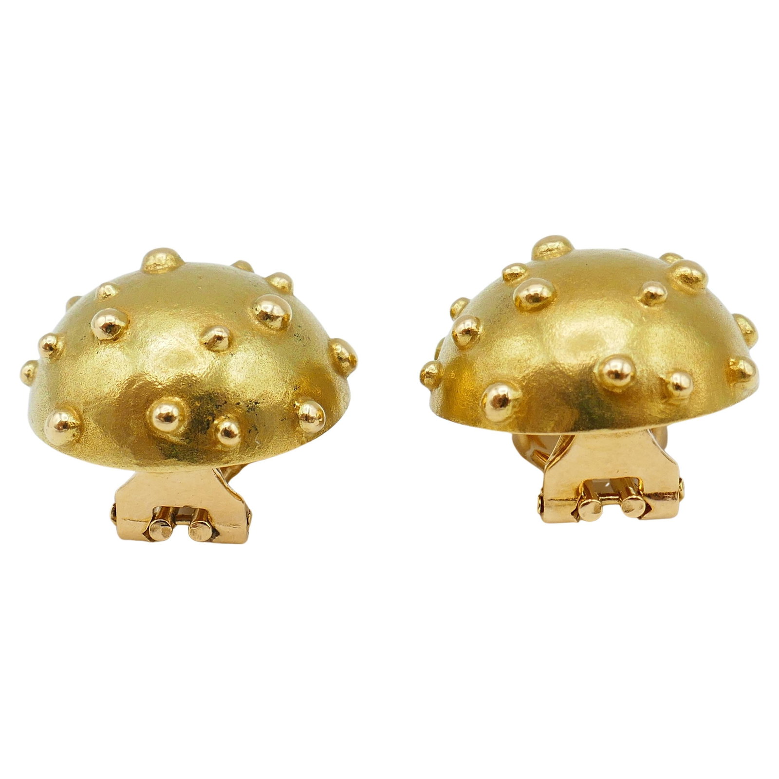 Tiffany & Co. Gold Earrings Dot Mushroom Design - 8