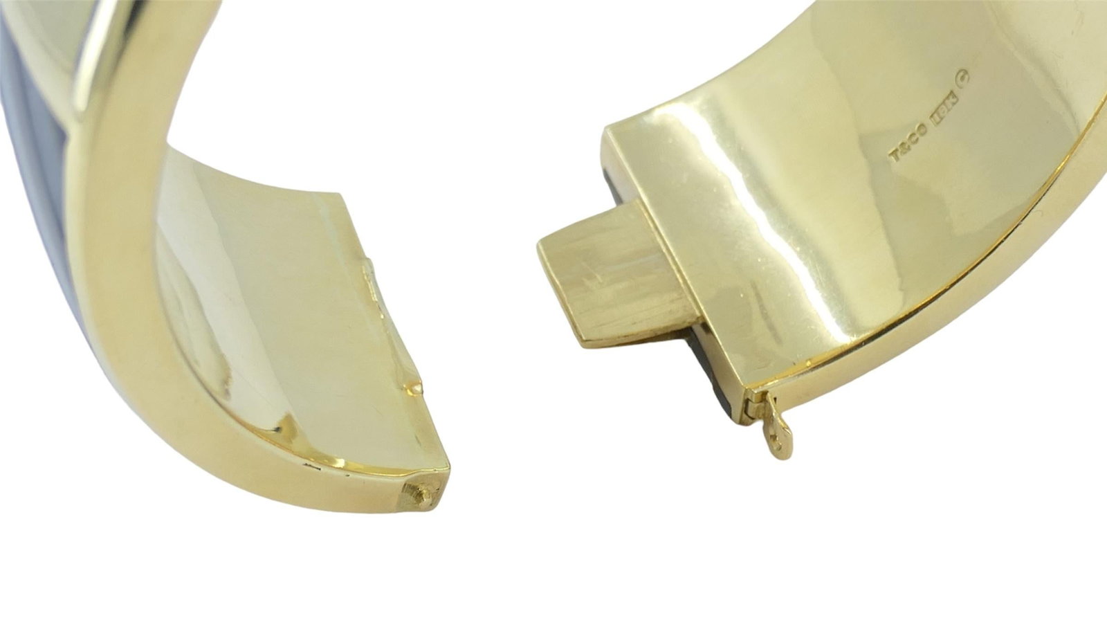 Vintage Angela Cummings Tiffany & Co. 18k Gold Gemstone Bangle Bracelet - 17