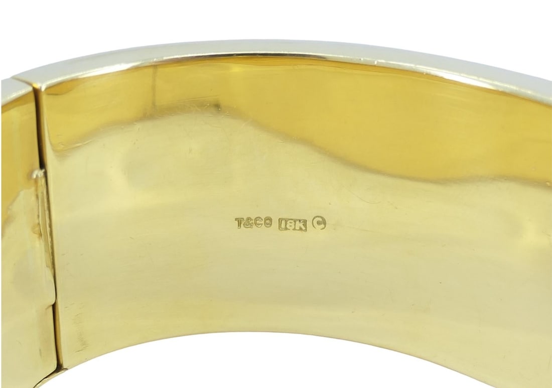 Vintage Angela Cummings Tiffany & Co. 18k Gold Gemstone Bangle Bracelet - 2