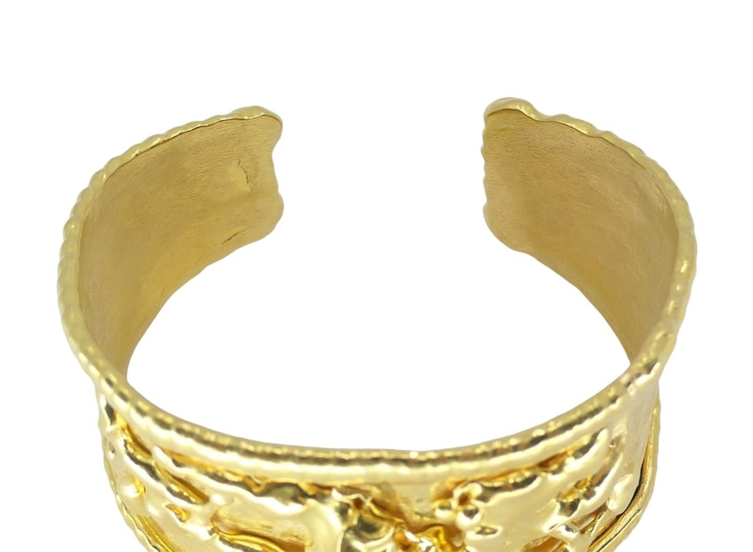 Jean Mahie 22k Gold Cuff Bracelet - 5