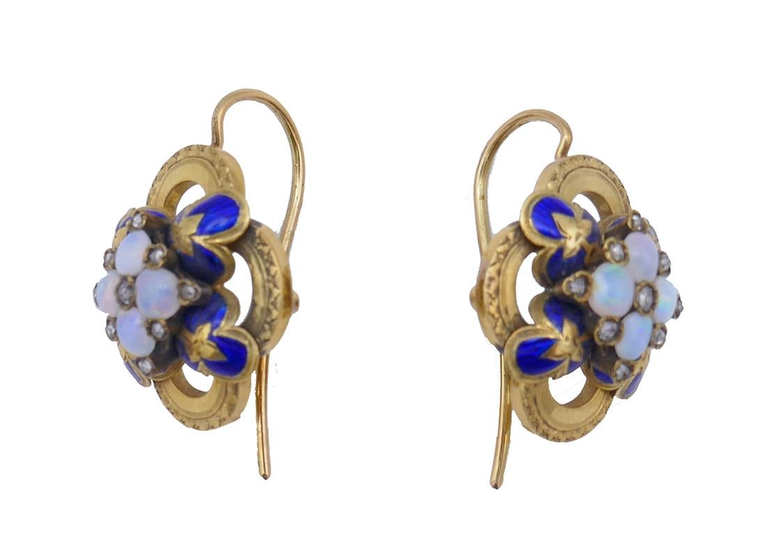 Antique French Victorian Bracelet Earrings Brooch 18k Gold by Antoine Barrière - 2