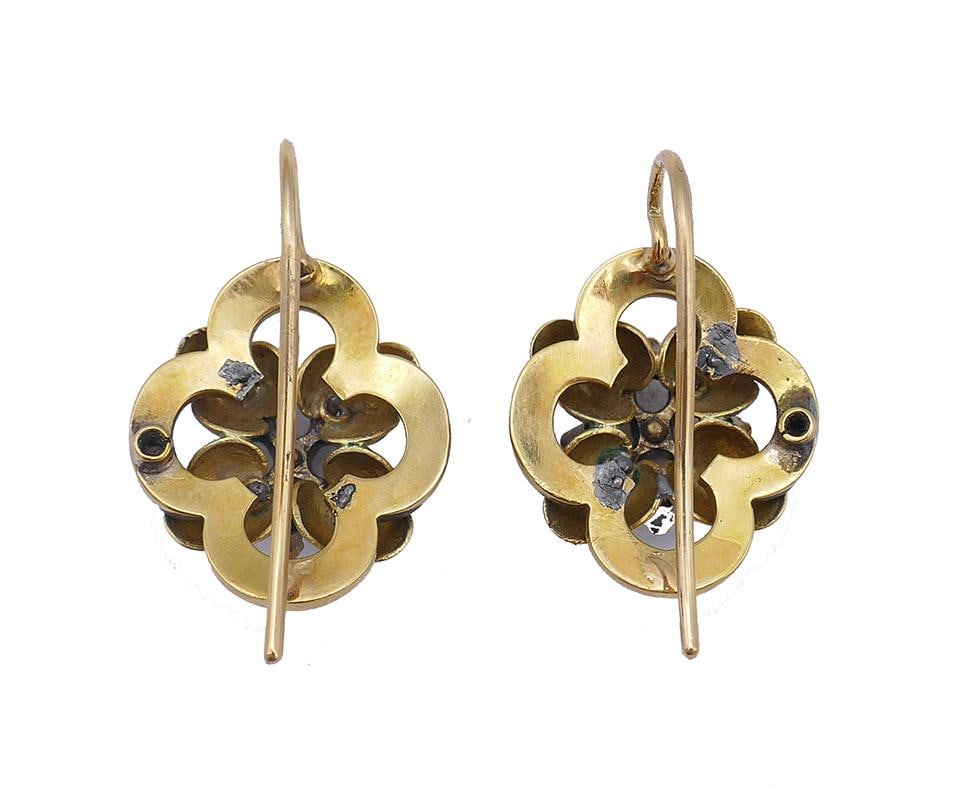 Antique French Victorian Bracelet Earrings Brooch 18k Gold by Antoine Barrière - 4