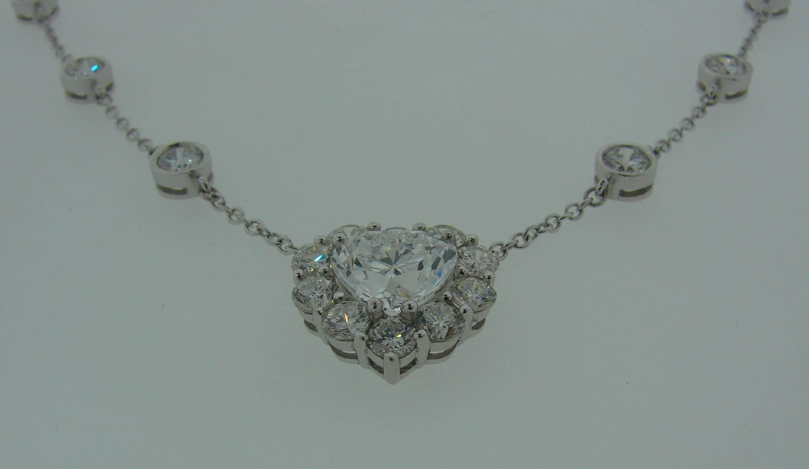 Heart Shaped Diamond GIA Gold Pendant Necklace - 2