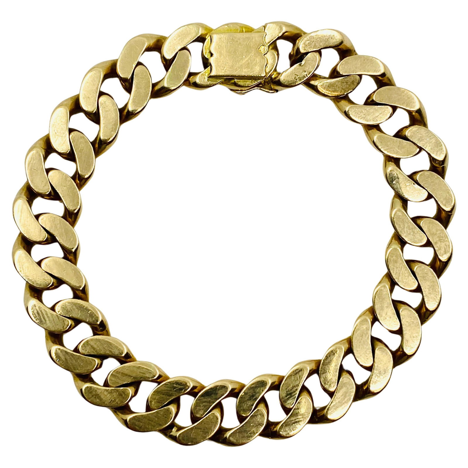 Vintage French Bracelet 18k Rose Gold Curb Link - 15