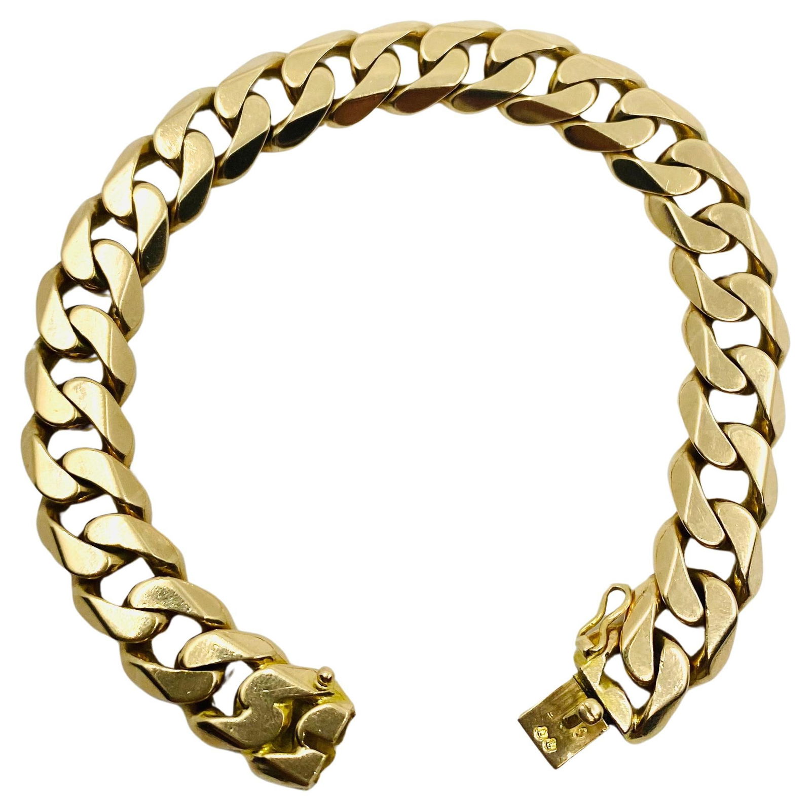 Vintage French Bracelet 18k Rose Gold Curb Link - 2