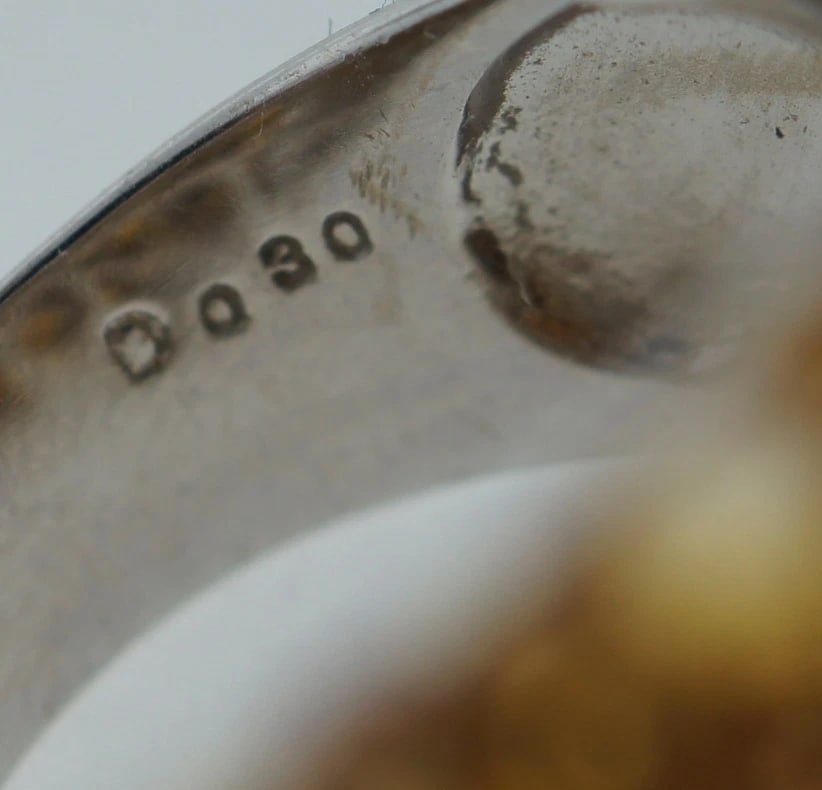 OUTSTANDING 14K WHITE GOLD CITRINE DIAMOND BUTTERFLY COCKTAIL RING BY L.E. - 4