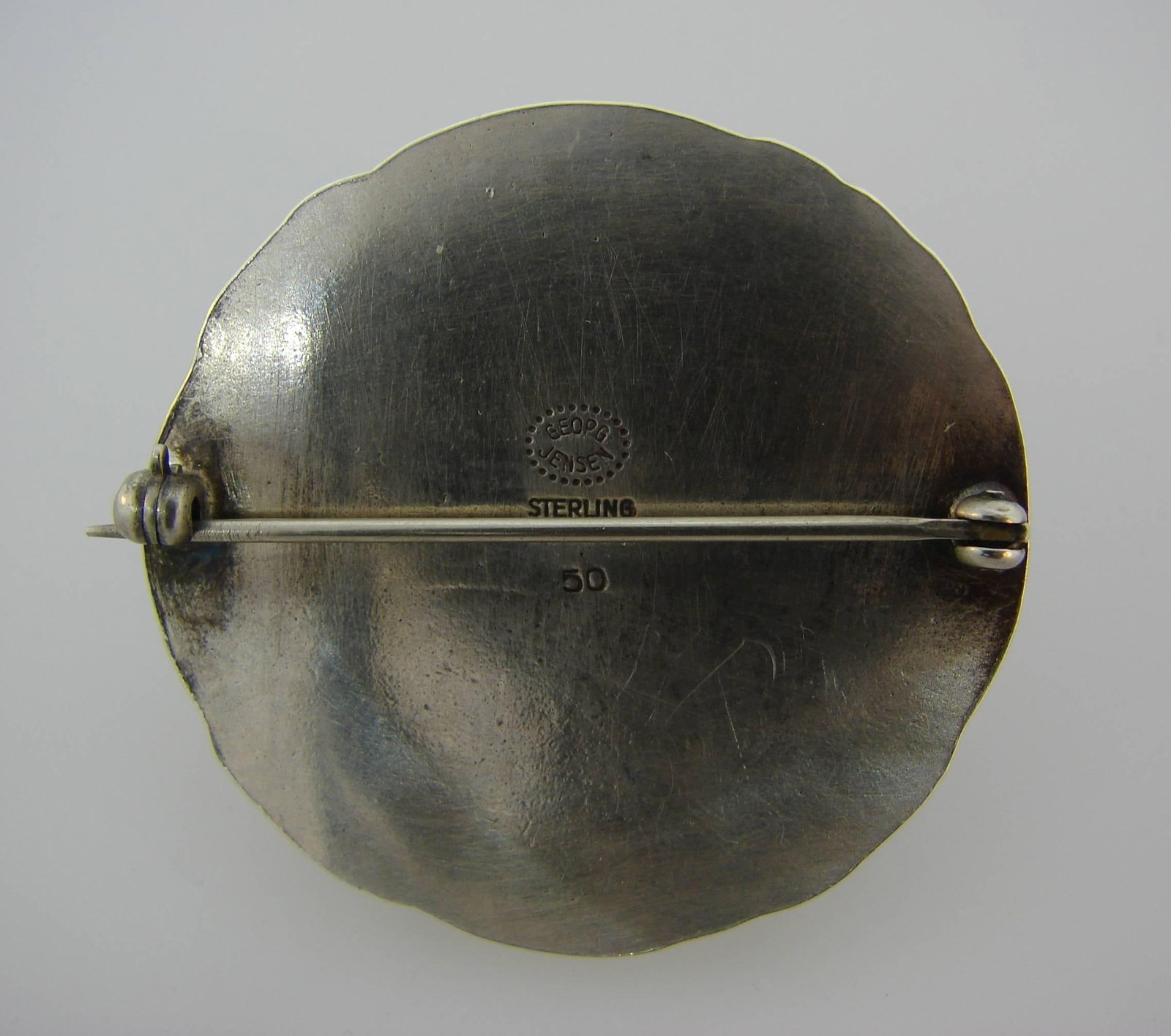 Georg Jensen Amethyst Coral Silver Pin Brooch Clip No.50 - 5