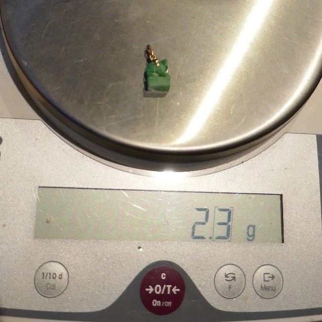 Jade Carved Animal Charm, 14K Yellow Gold Loop - 4