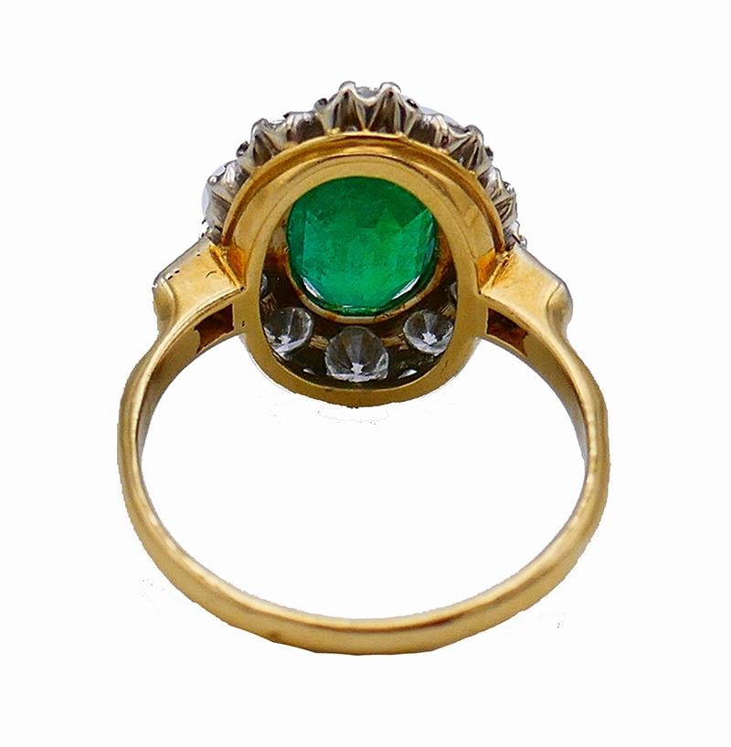 Vintage Emerald Diamond 14k Gold Ring - 6