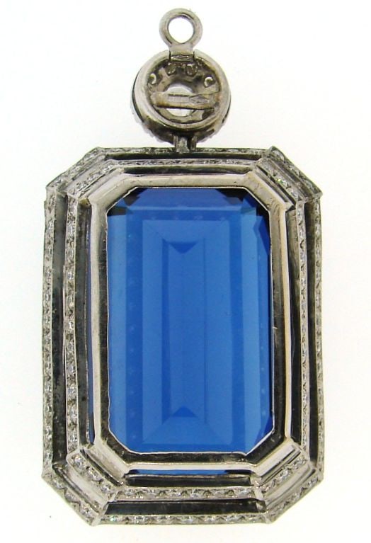 61.41 Carat Tanzanite Diamond White Gold Pendant - 4