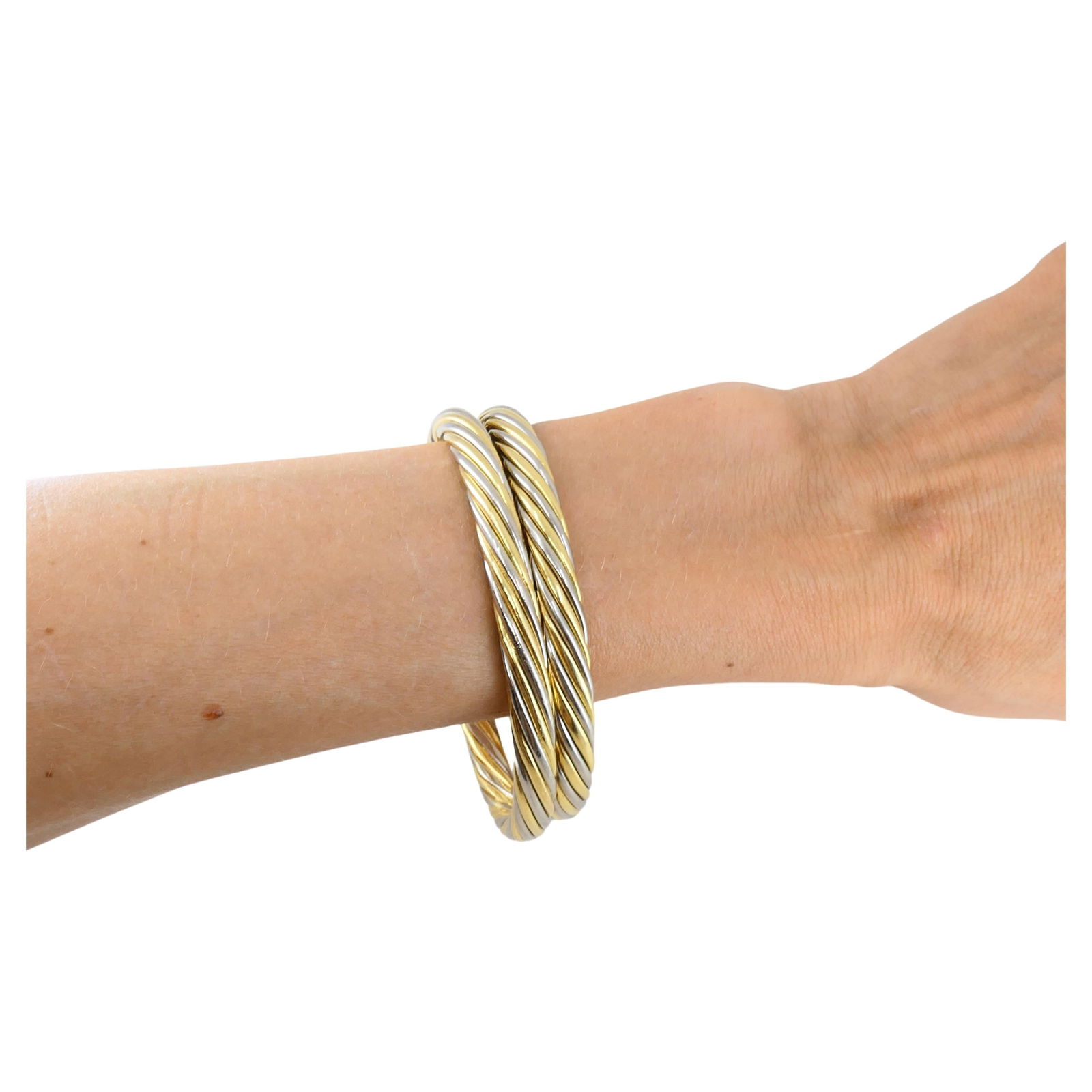 Vintage Van Cleef & Arpels Two-Tone Gold Pair of Bangles - 2