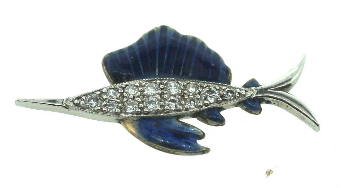 C.1920 PLATINUM YELLOW GOLD 0.20CTS DIAMOND ENAMEL CHARM - 3