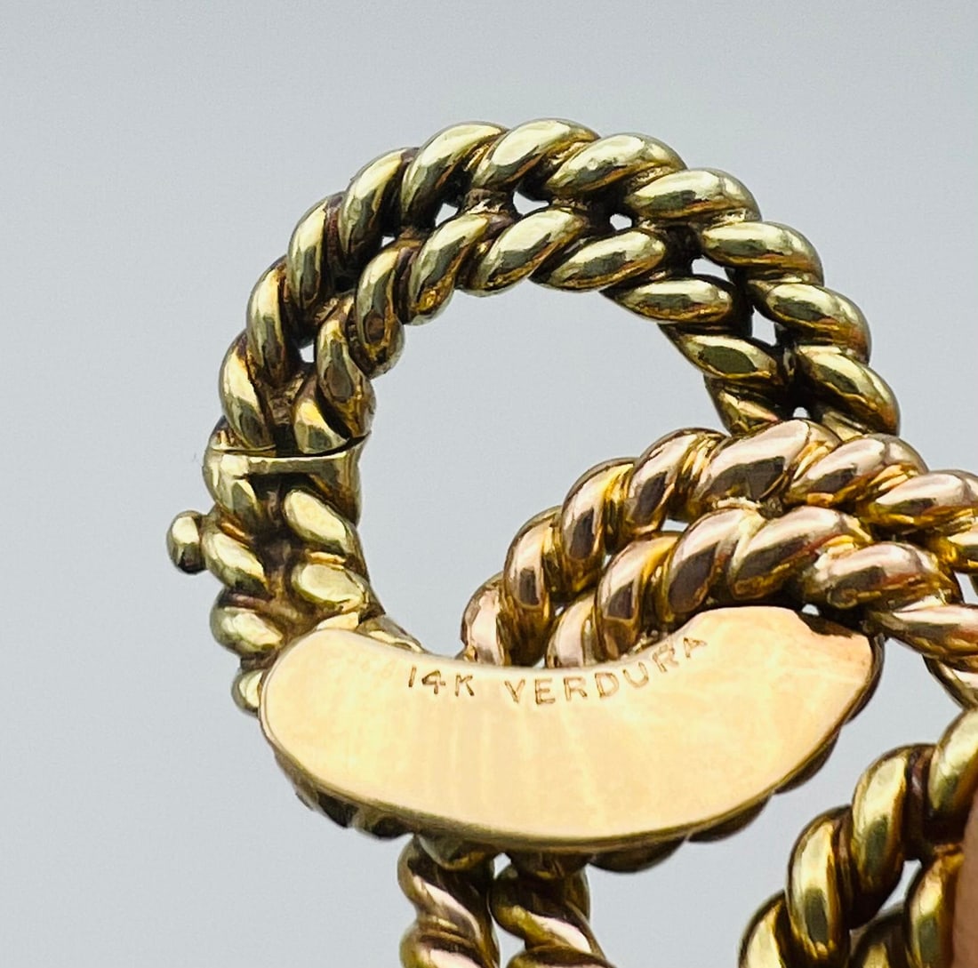 Vintage Verdura Yellow and Rose Gold Chain Choker Necklace and Bracelets - 5