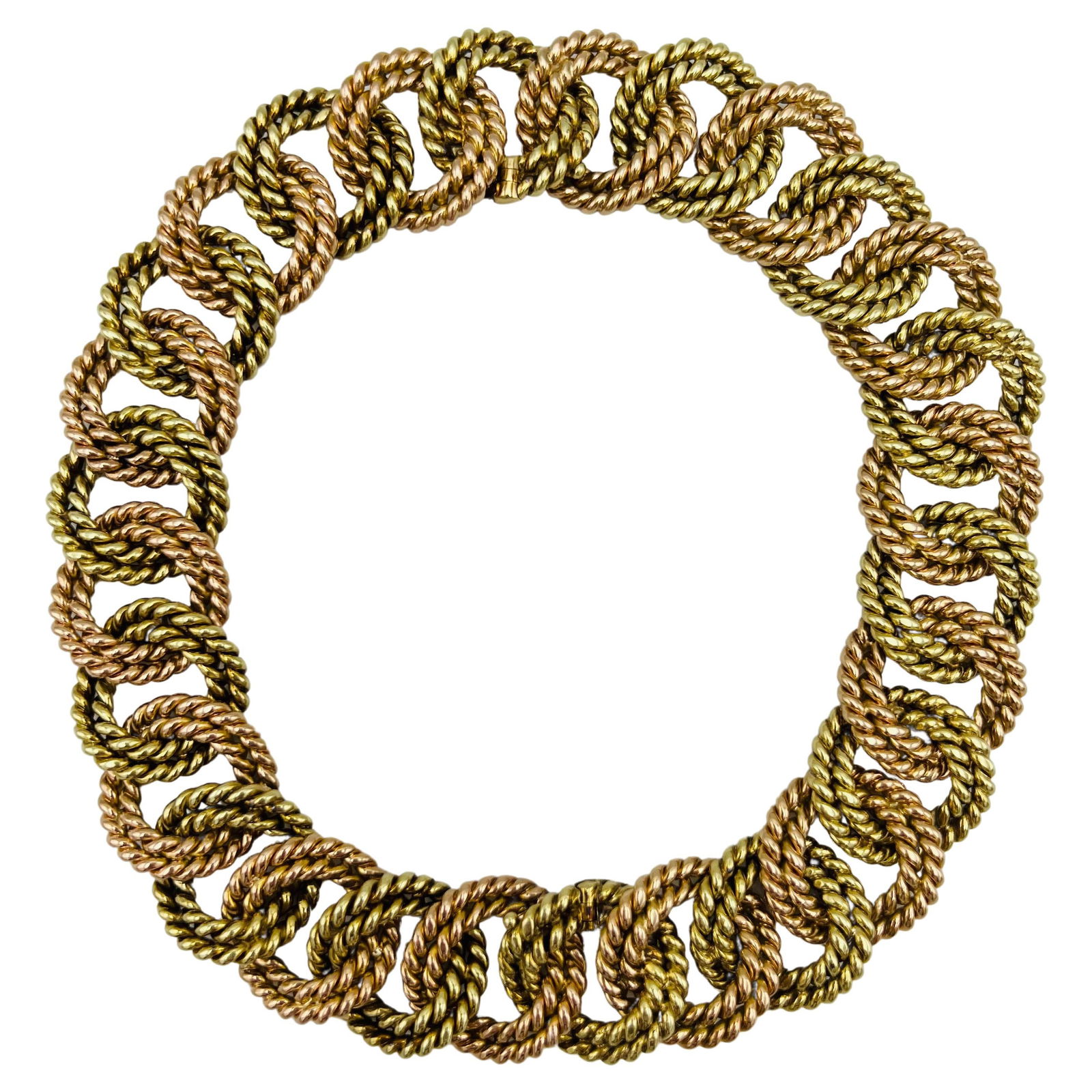 Vintage Verdura Yellow and Rose Gold Chain Choker Necklace and Bracelets - 7