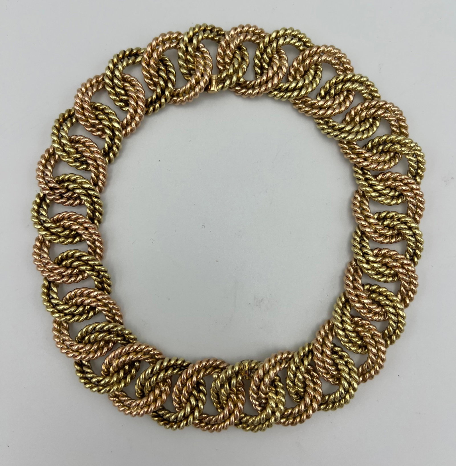 Vintage Verdura Yellow and Rose Gold Chain Choker Necklace and Bracelets - 8