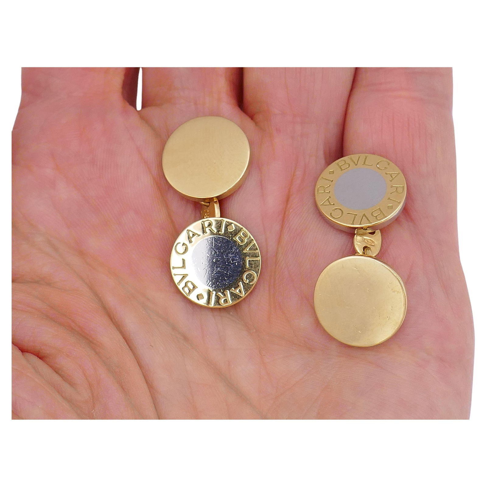Vintage Bulgari Cufflinks Bvlgari Bvlgari Gold Steel - 4