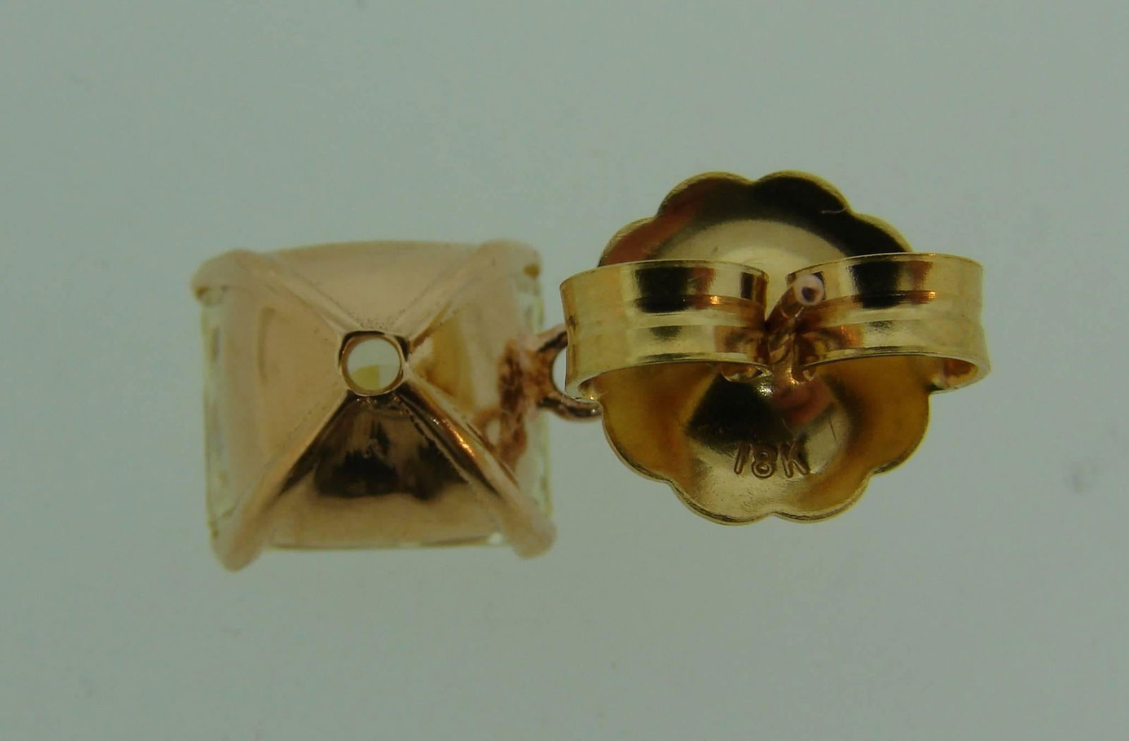 Fancy Yellow GIA and White Diamond Gold Two-Stone Stud Drop Earrings - 2