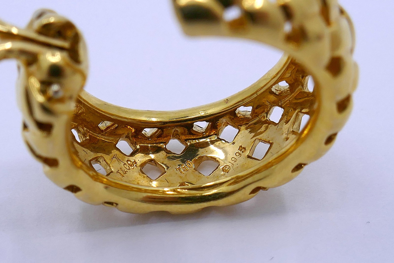 Tiffany & Co. Vannerie 18k Gold Woven Hoop Earrings - 5