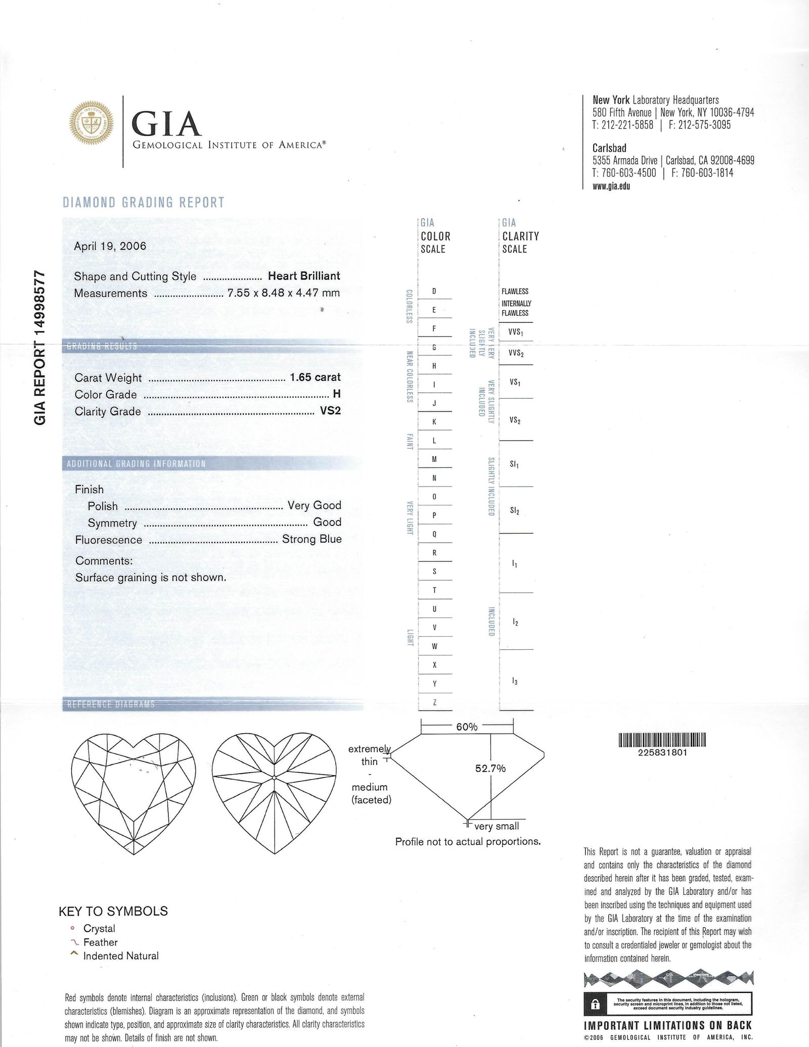 Moussaieff Heart Diamond Platinum Dangle Earrings GIA - 2