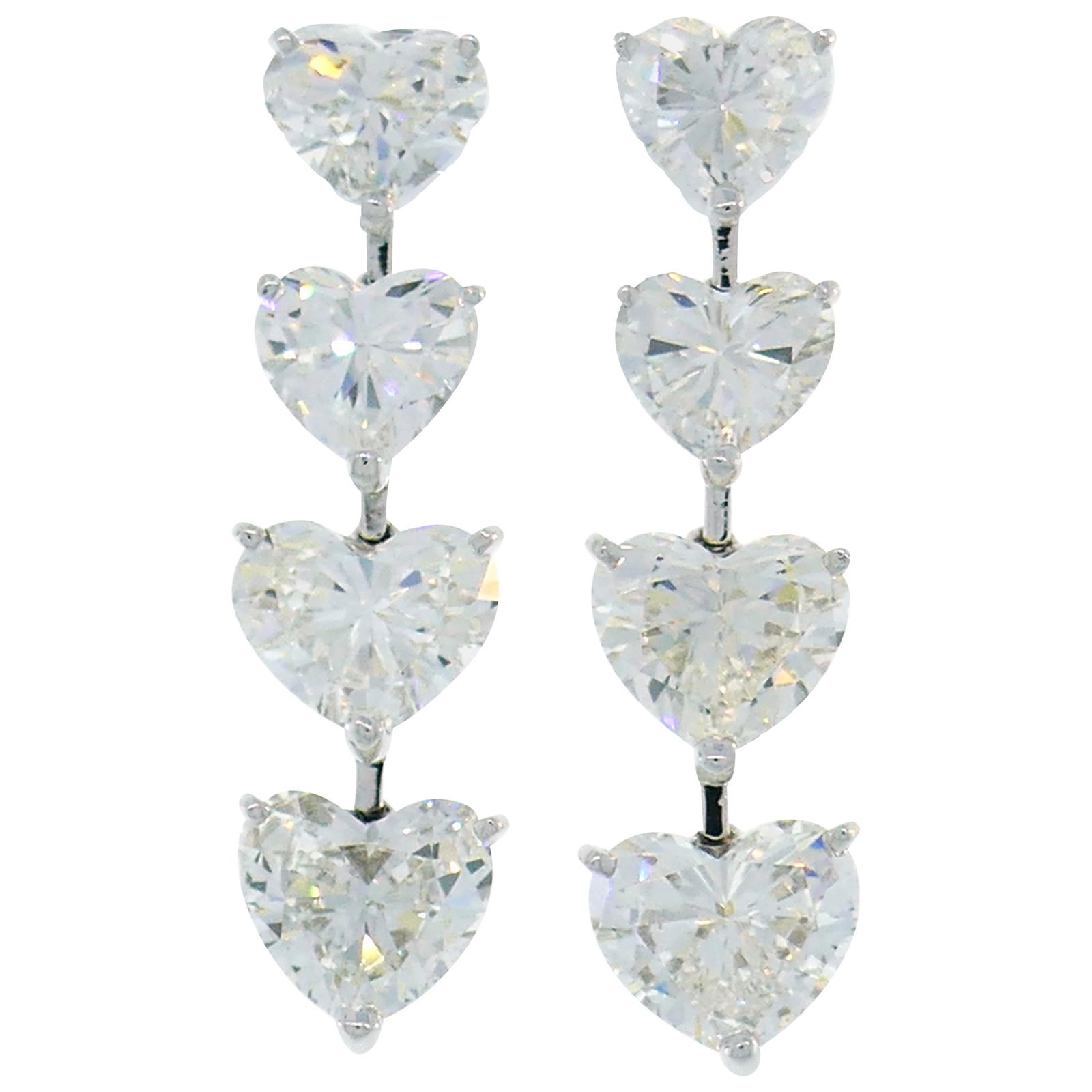 Moussaieff Heart Diamond Platinum Dangle Earrings GIA - 7