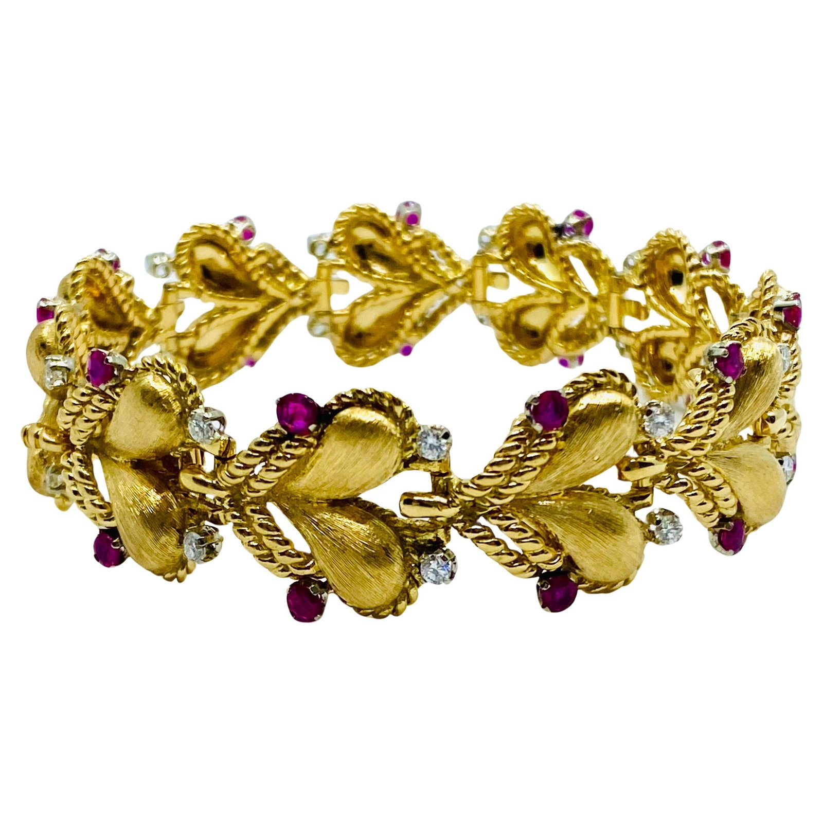 Mario Buccellati Gold Heart Design Bracelet with Gemstones - 11
