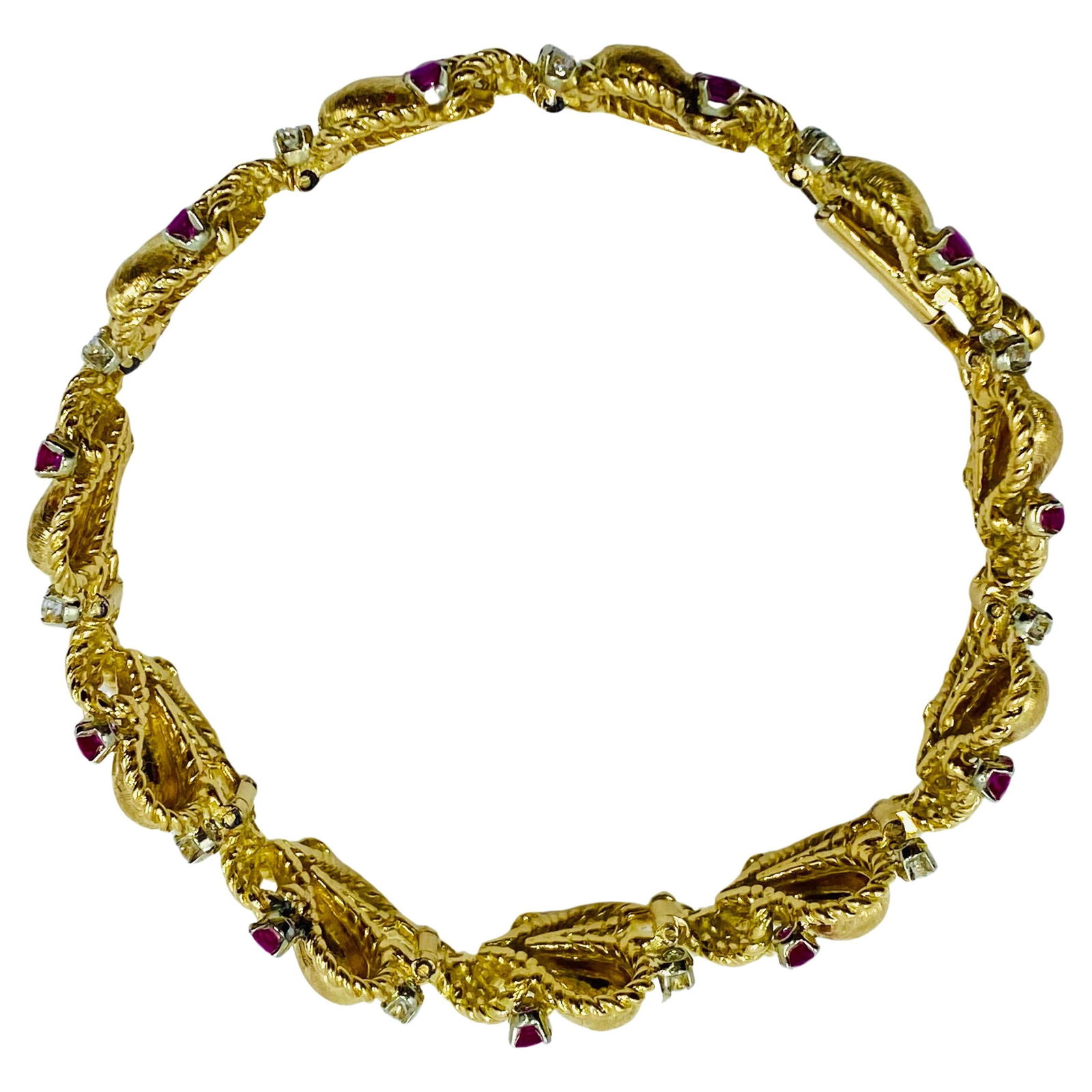 Mario Buccellati Gold Heart Design Bracelet with Gemstones - 2