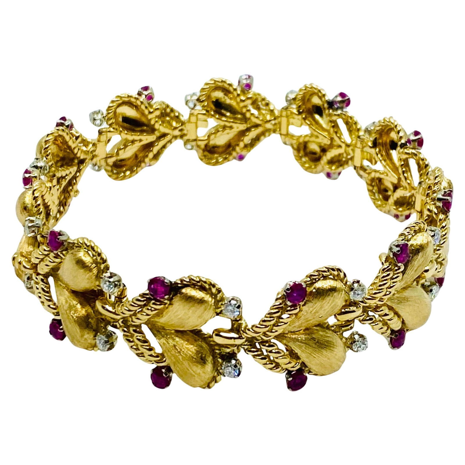 Mario Buccellati Gold Heart Design Bracelet with Gemstones - 3