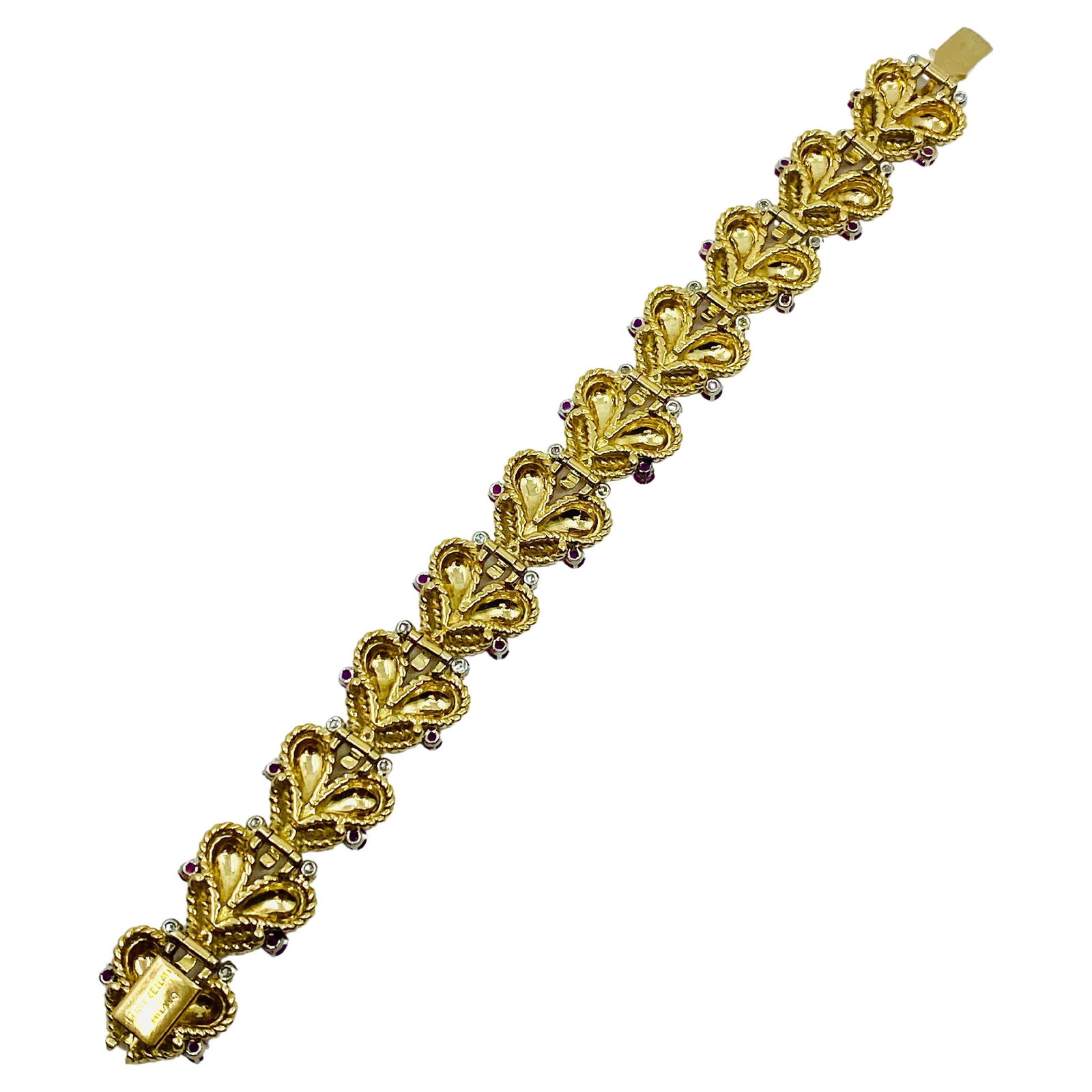 Mario Buccellati Gold Heart Design Bracelet with Gemstones - 5